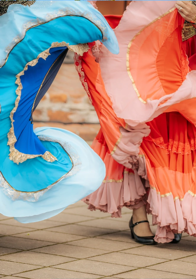 Dancer in a colourful ruffled skirt