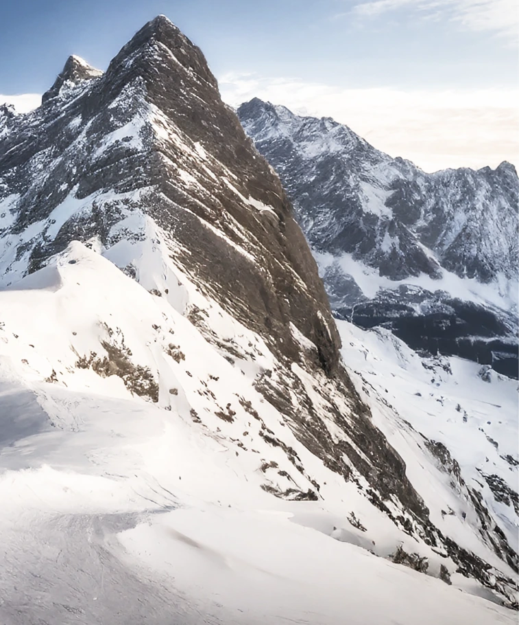 Snow-covered mountain peaks